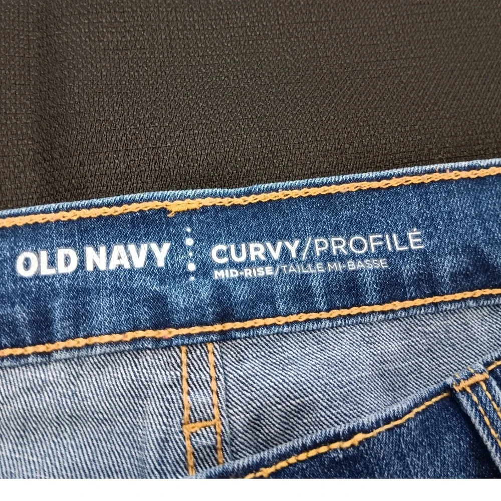 Old Navy Curvy Mid Rise Slim Leg Jeans Blue Medium Wash Women's Size 12 Reg - Picture 8 of 13